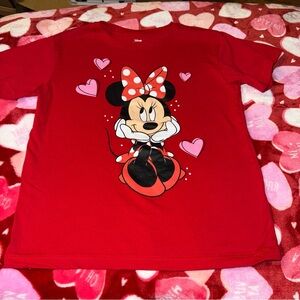 Disney Minnie Mouse Girls Size S 6 6X Small Red Shirt